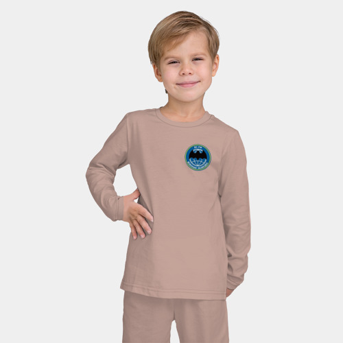 Детская пижама с лонгсливом хлопок Военная разведка ВС РФ, цвет пыльно-розовый - фото 3