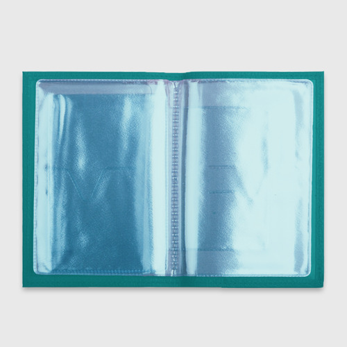 Обложка для автодокументов Доберман в ошейнике на бежевом фоне, цвет бирюзовый - фото 3