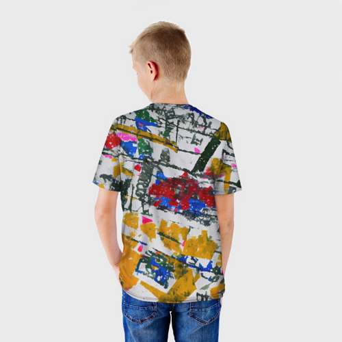 Детская футболка 3D с принтом Абстракция дорога, вид сзади #2