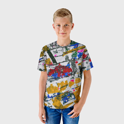 Детская футболка 3D с принтом Абстракция дорога, фото на моделе #1