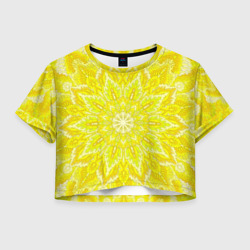 Женская футболка Crop-top 3D Мандала Манипура чакра
