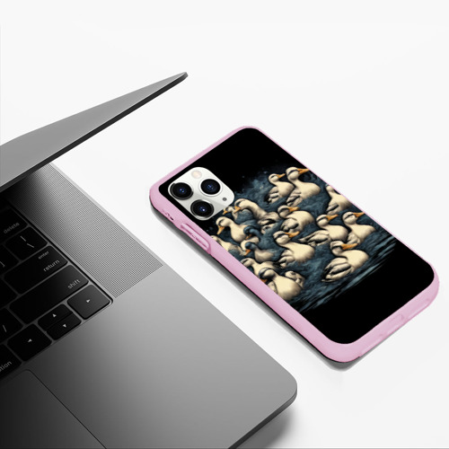Чехол для iPhone 11 Pro Max матовый с принтом Утки в пруду, фото #5