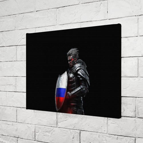 Холст прямоугольный Воин с щитом России, цвет 3D печать - фото 3