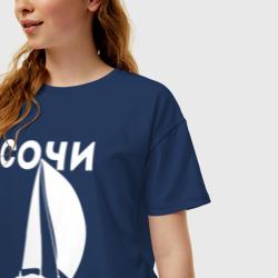 Женская футболка хлопок Oversize Сочи яхтинг светлый - фото 2