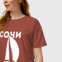 Женская футболка хлопок Oversize Сочи яхтинг светлый - фото 2