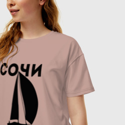 Женская футболка хлопок Oversize Сочи яхтинг - фото 2