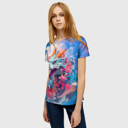 Женская футболка 3D Небесный дракон - фото 2