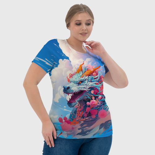 Женская футболка 3D Небесный дракон, цвет 3D печать - фото 6