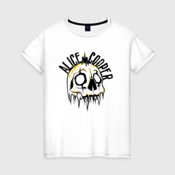 Женская футболка хлопок Skull Alice Cooper