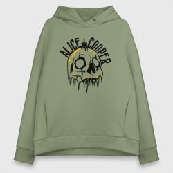 Женское худи Oversize хлопок Skull Alice Cooper