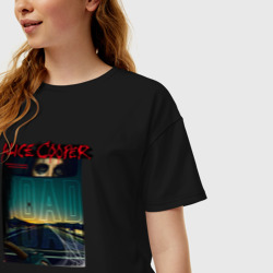 Женская футболка хлопок Oversize Alice Cooper road - фото 2