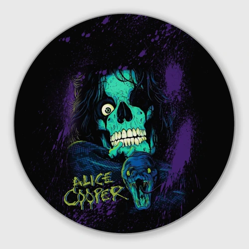 Круглый коврик для мышки Alice Cooper snake