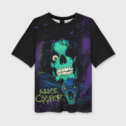 Женская футболка oversize 3D Alice Cooper snake