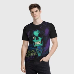 Мужская футболка 3D Alice Cooper snake - фото 2
