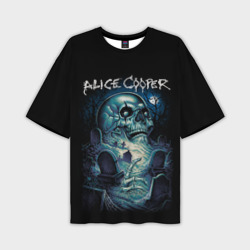 Мужская футболка oversize 3D Night skull Alice Cooper