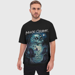 Мужская футболка oversize 3D Night skull Alice Cooper - фото 2