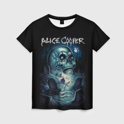 Женская футболка 3D Night skull Alice Cooper