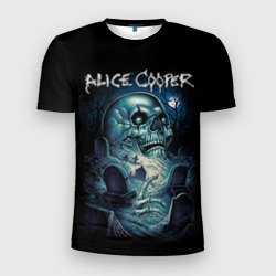 Мужская футболка 3D Slim Night skull Alice Cooper