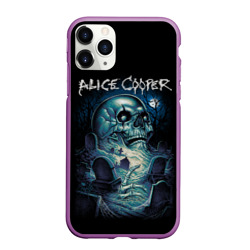 Чехол для iPhone 11 Pro Max матовый Night skull Alice Cooper