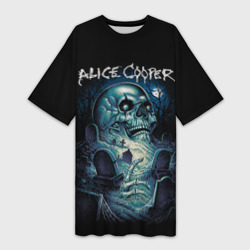 Платье-футболка 3D Night skull Alice Cooper