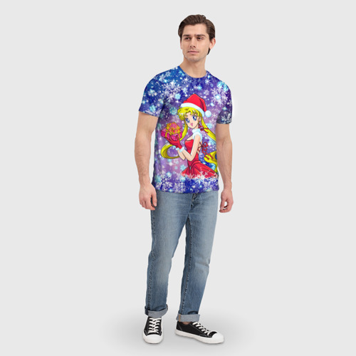 Мужская футболка 3D Новогодняя Сейлор Мун, цвет 3D печать - фото 5