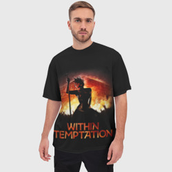 Мужская футболка oversize 3D Within Temptation Sharon - фото 2