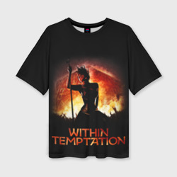 Женская футболка oversize 3D Within Temptation Sharon