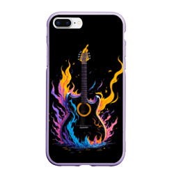 Чехол для iPhone 7Plus/8 Plus матовый Гитара в неоновом огне