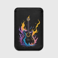 Картхолдер Magsafe магнитный Гитара в неоновом огне