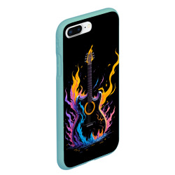Чехол для iPhone 7Plus/8 Plus матовый Гитара в неоновом огне - фото 2