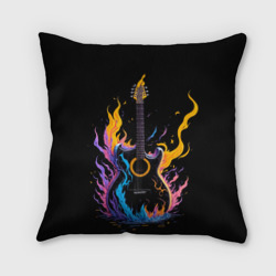 Подушка 3D Гитара в неоновом огне