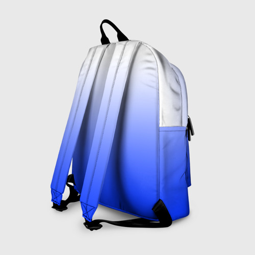Рюкзак 3D с принтом Градиент бело-синий, вид сзади #1