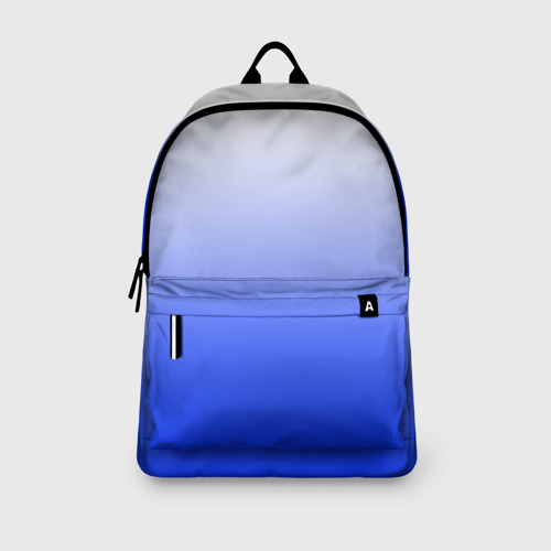 Рюкзак 3D с принтом Градиент бело-синий, вид сбоку #3
