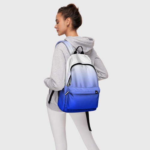 Рюкзак 3D с принтом Градиент бело-синий, фото #4