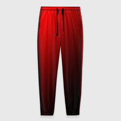 Мужские брюки 3D Градиент красно-чёрный диагональ