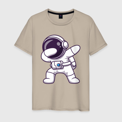 Мужская футболка хлопок Космонавт dab, цвет миндальный