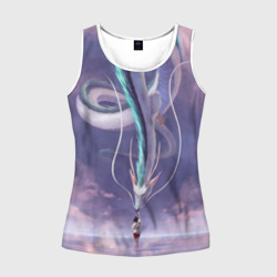 Женская майка 3D Унесенные призраками- дракон и девочка