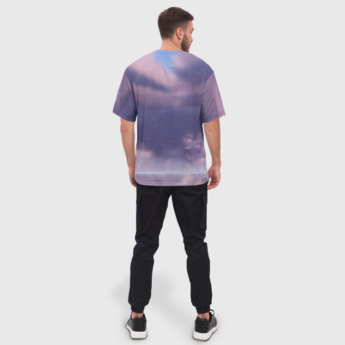 Мужская футболка oversize 3D Унесенные призраками- дракон и девочка, цвет 3D печать - фото 4