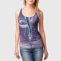 Женская майка 3D Унесенные призраками- дракон и девочка - фото 2