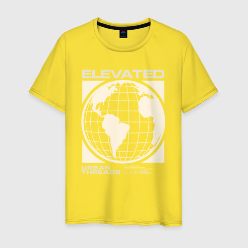 Мужская футболка хлопок Elevated urban threads, цвет желтый