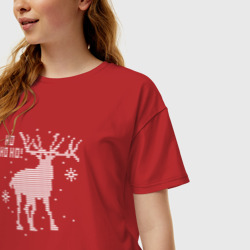 Женская футболка хлопок Oversize Screaming deer - фото 2