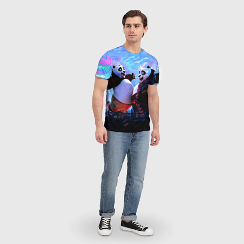 Мужская футболка 3D с принтом Кунг-фу Панда Friend, вид сбоку #3