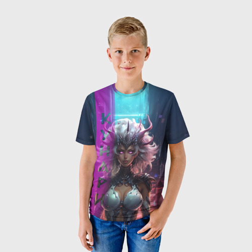 Детская футболка 3D Девушка кунари, цвет 3D печать - фото 3