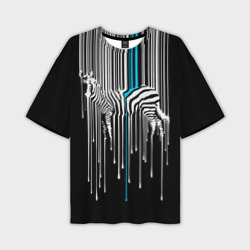 Мужская футболка oversize 3D Штрихкод зебра