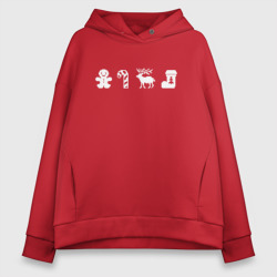 Женское худи Oversize хлопок New Year Pixel