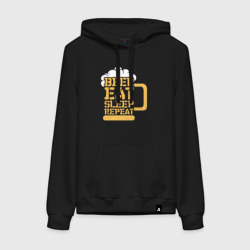 Женская толстовка хлопок Beer eat sleep repeat