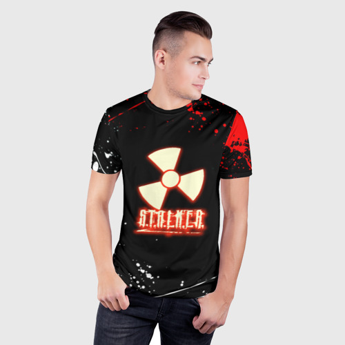 Мужская футболка 3D Slim Stalker краски огненный, цвет 3D печать - фото 3