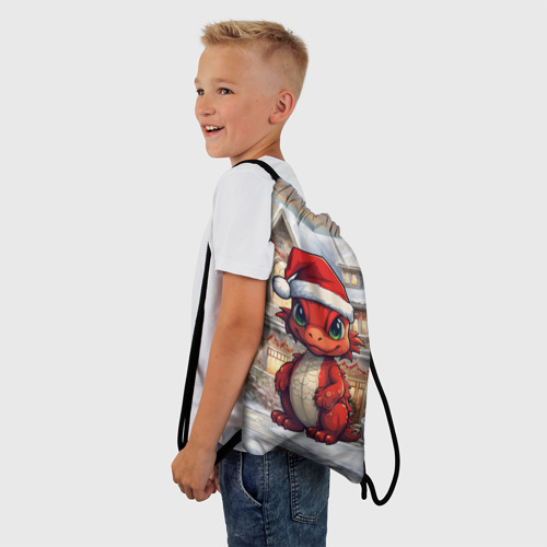 Рюкзак-мешок 3D Красный маленький дракон 2024 - фото 3