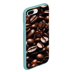 Чехол для iPhone 7Plus/8 Plus матовый Кофейные зёрна крупный паттерн - фото 2
