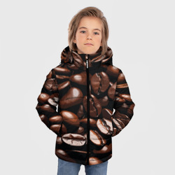 Зимняя куртка для мальчиков 3D Кофейные зёрна крупный паттерн - фото 2